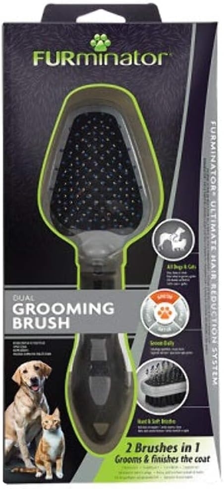 FURminator Dual Grooming Brush for Cats and Dogs