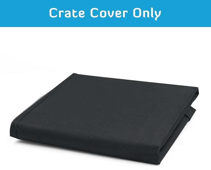 HONEST OUTFITTERS Dog Crate Cover 42 Inch Dog Kennel Cover for Large Dog, Heavy Duty Oxford Fabric,with Double Door, Pockets and Mesh Window (43L x 29W x 30H,Black)