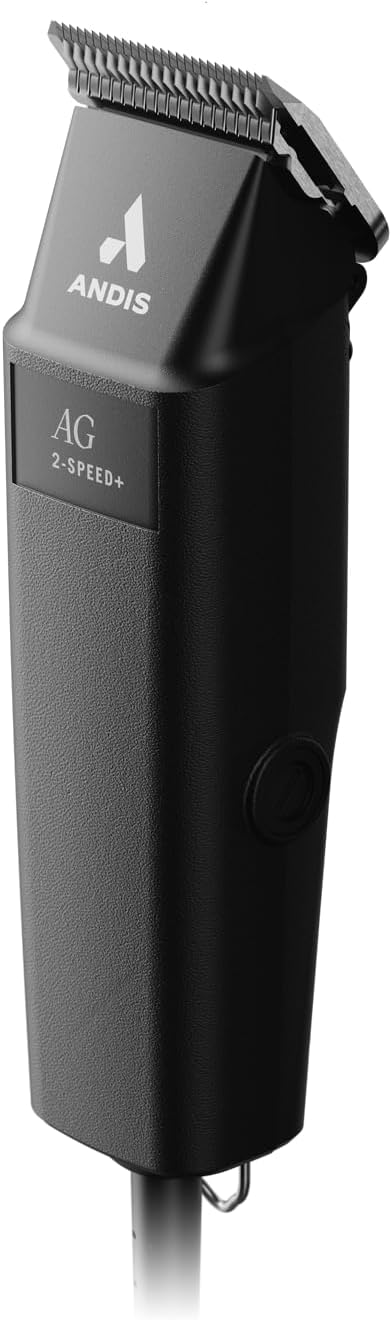 Andis 12845 Ultra-Light 2-Speed Professional-Grade Detachable Blade Clipper, Animal/Dog Grooming, for All Coats & Breeds, AG, Black