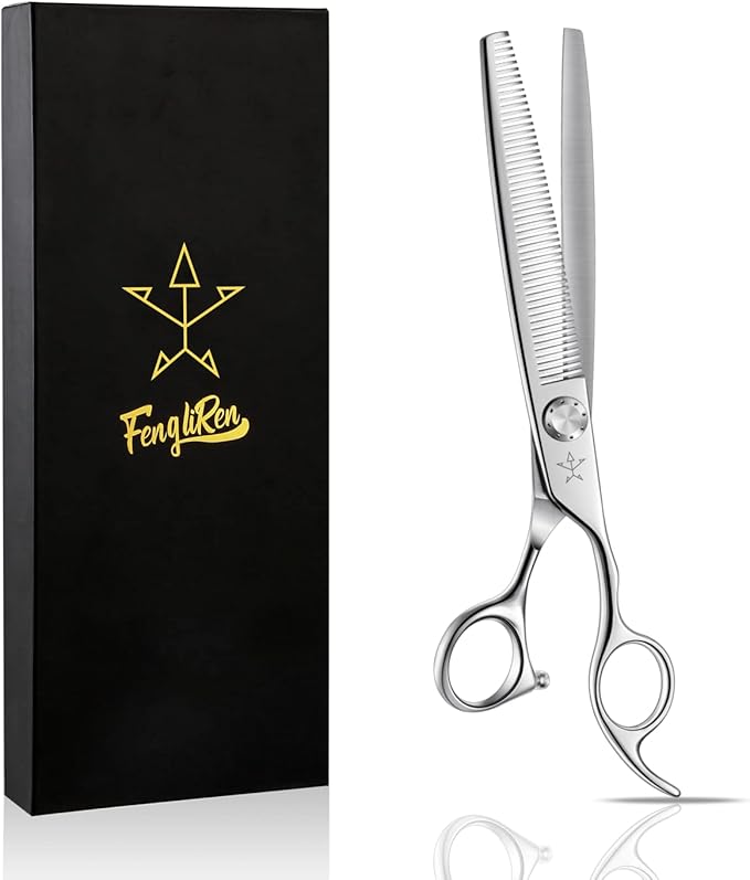 High-end Professional Dog Grooming Thinning Scissors Teeth Cutting Blending Shears Pet Texturizing Shears 7.5 Inch Extremely Very Sharp Stainless Steel Alloy For Cat Horse And Other Animals