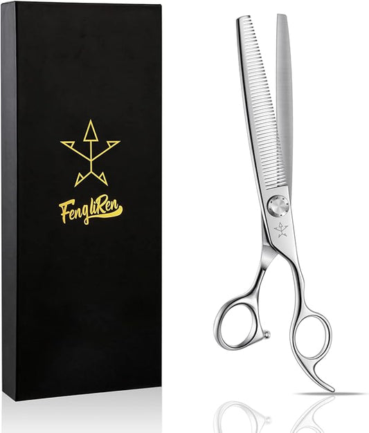 High-end Professional Dog Grooming Thinning Scissors Teeth Cutting Blending Shears Pet Texturizing Shears 7.5 Inch Extremely Very Sharp Stainless Steel Alloy For Cat Horse And Other Animals