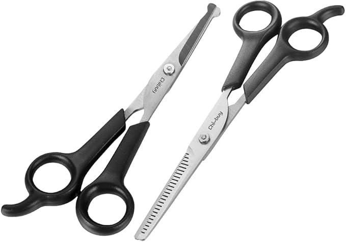 Professional Pets Grooming Scissors Set Stainless Steel Dog Eye scissors Thinning Shears for Dogs and Cats, Home pet grooming Tool kit 5 Ink