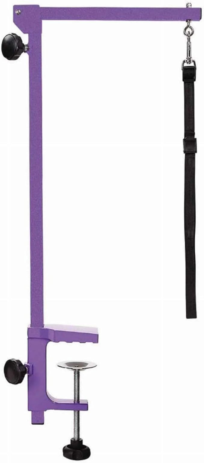 Master Equipment Blue Foldable Grooming Arm for Pets – 24” to 48” in Height, Attaches to Grooming Table Minimum 3” Thick