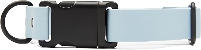 FABLE Signature Collar - Lightweight, Waterproof, & Durable Dog Collar - Coated Webbing Collar with Aluminum Buckle - Easy On/Off & Re-Sizing - Easy to Clean - Light Blue - Extra Large