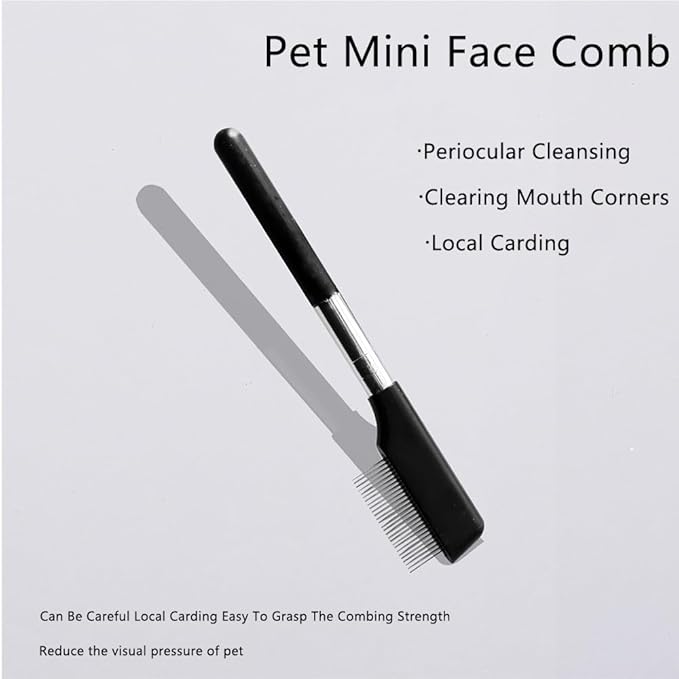 Dog Tear Stain Remover Comb, Cleanser scissors remove Floating Hair，Dog Cat Grooming Comb Pet Tear Stain Remover Combs Fine Tooth Grooming Removal Tool (Black)