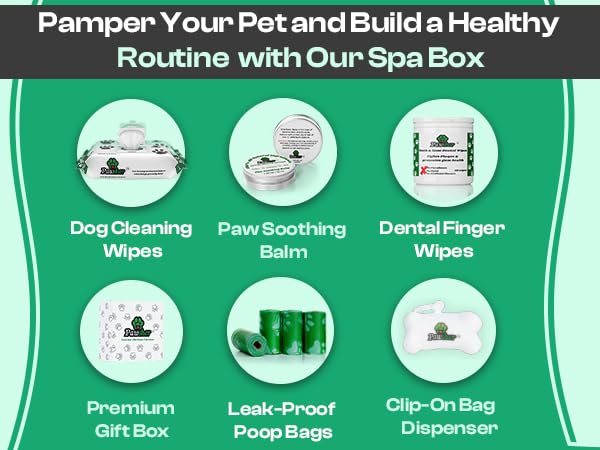 Ultimate Dog Wellness Pack: Fur Spray, Dental Care (Spray & Wipes), Paw Balm and Dog Wet Wipes