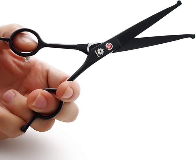 Dream Reach 7.0 Inches Professional Pet Cat Dog Grooming Shears Scissors, Straight, Curved, Thinning/Blending/Chunking Scissors Kit (4-Set Blunt Tip)