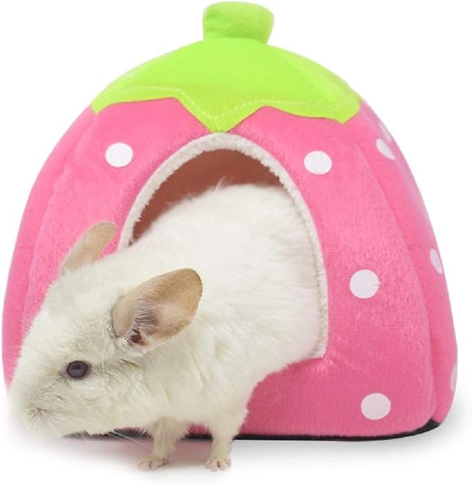 Spring Fever Hamster Guinea Pig Rabbit Dog Cat Chinchilla Hedgehog Bird Small Animal Pet Bed House Hideout Cage Accessorie C Pink XS (10.2 * 10.2 inch)