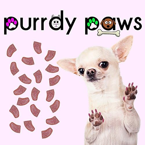 40-Pack Soft Nail Caps for Dogs Claws Pink Glitter Small