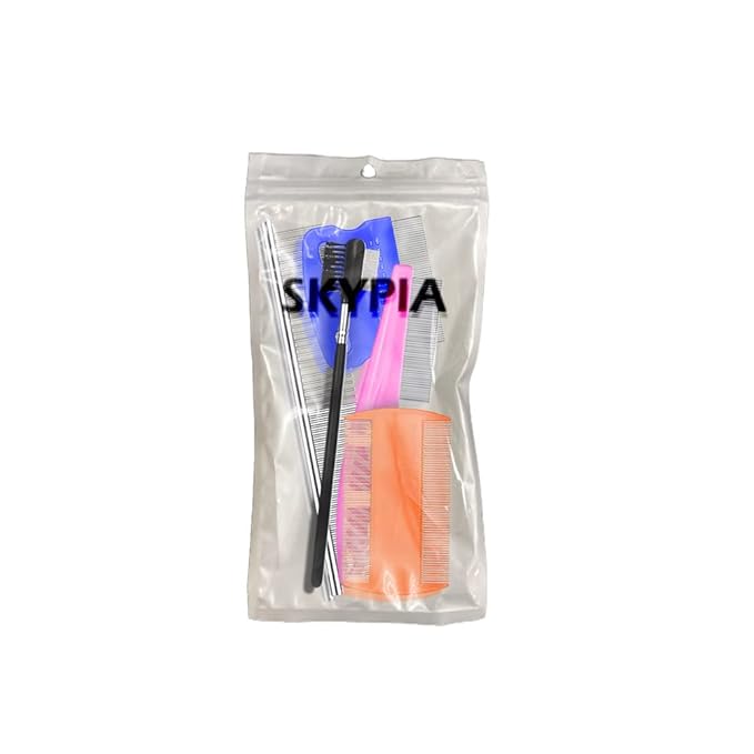 SKYPIA 5 Pcs Dog Comb Set - Tear Stain Remover, Flea Comb for Dogs and Cats, Grooming Kit for Small Pets