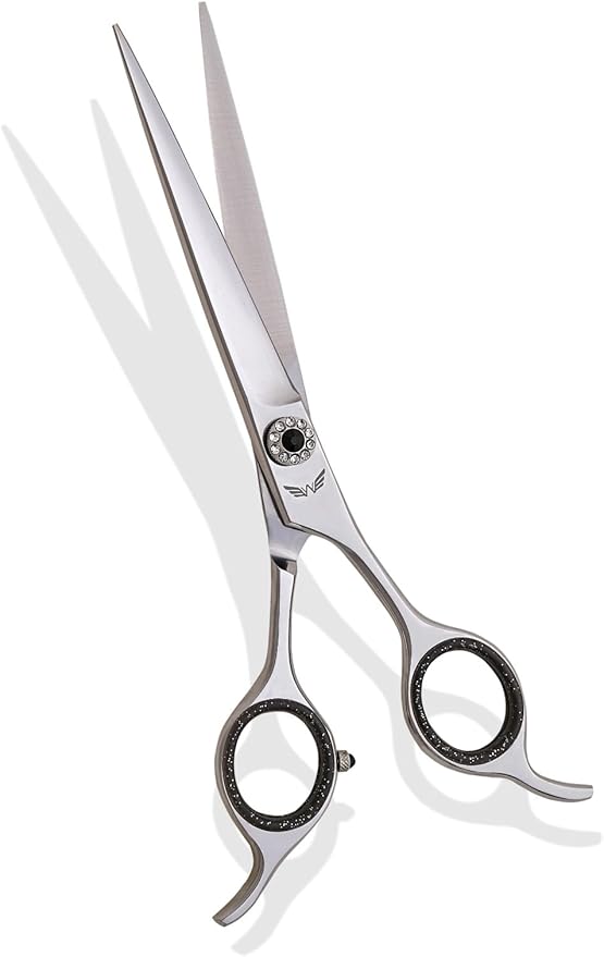 Professional Pet Grooming Scissors for Dogs and Cats Hair Cutting Shears 440C Japanese Steel Right Hand Comfortable Grip (Straight, 7.5 Inches)