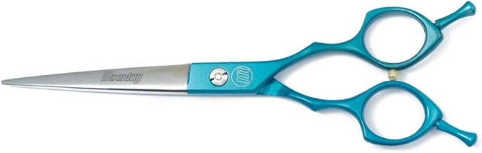 Moontay 6.5" Professional Pet Grooming Scissor, Dog Cat Grooming Shear/Scissor Fur Cutting Shear with Double Finger Rests, 440C Japanese Stainless Steel Grooming Scissor, Blue