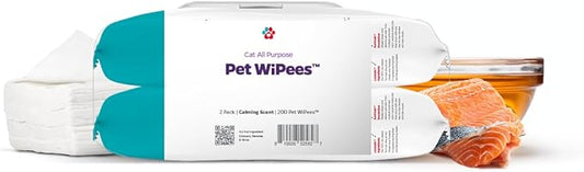 Pet Parents® Pet WiPees™ Cat All Purpose Cat Wipes, Pet Wipes, All Purpose Wipes for Cats & Cat Bath Wipes, Cat Cleaning Wipes (100 Count (Pack of 2), Calming)