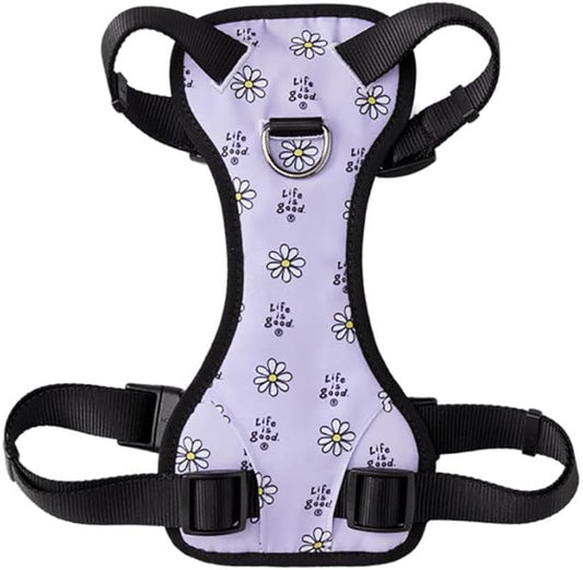 Life Is Good. Vintage Daisy Dog Harness, Lilac Purple