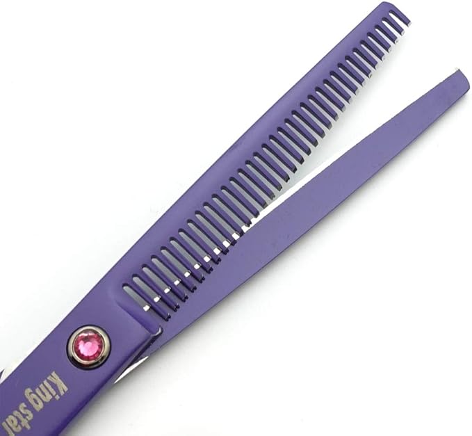 7.0in. Matt Purple Professional Pet Grooming Scissors Set,Straight & Thinning & Curved Scissors Set with Comb,case,A429