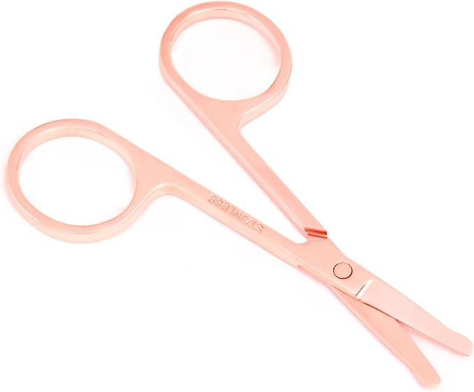 3.5 Inch Silent Pet Grooming Tiny Safety Scissors for Cats & Dogs - Quiet Alternative to Electric Clippers for Sensitive Pets (Copper)
