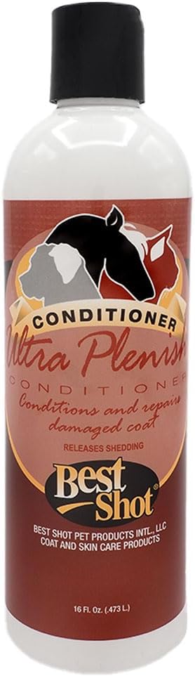 Best Shot Ultra Plenish Conditioner, Coat Release Technology, Ideal Pet Grooming Supplies, Moisturizing Conditioner for Dogs, Cats, and Horses, 16 Oz.