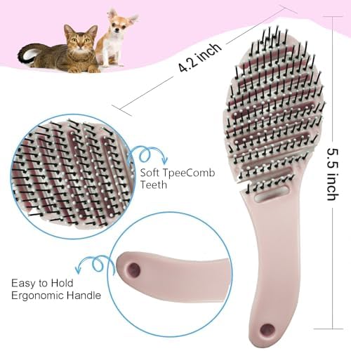 Small Dog Grooming Brush - Perfect for Shih Tzus, Yorkies, and Maltipoos - Ideal Puppy Hair Brushes for Maltese and Small Breeds (Pink)