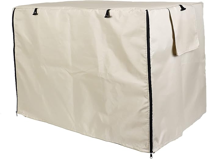 Senmortar Double Door Dog Crate Cover Wire Dog Cage Cover Waterproof Durable Lightweight 420D Polyester for Pet Crates Beige 36 inches