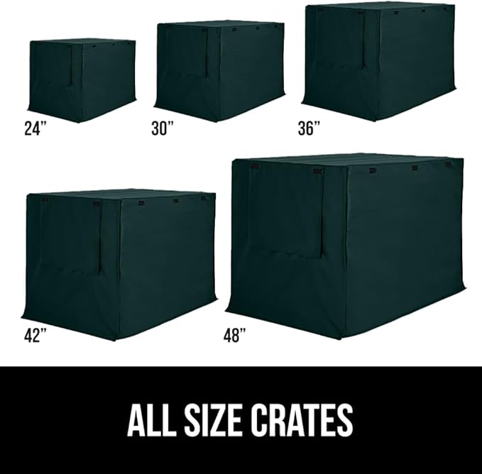 GORILLA GRIP Dog Crate Covers Compatible with Amazon Basics Dog Crates, All Sides Open, Privacy Cover Fits 36" Wire Kennel, Breathable Mesh Windows, Light Reducing Training Cage Topper, Hunter Green