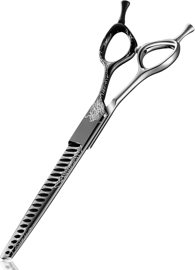 Purple Dragon 7-Inch Chunkers Dog Grooming Scissors - Professional Pet Hair Trimming Shears for Dogs & Cats, Sharp 440C Japanese Steel, Ergonomic Design for Comfort and Precision