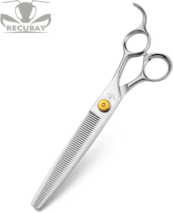 Gold Mantis Grooming Shears, Set with Matte Deluxe 440C Stainless Steel, Professional Grooming Scissors Kit, Any Skill Level(8.0" 4 Piece Set)