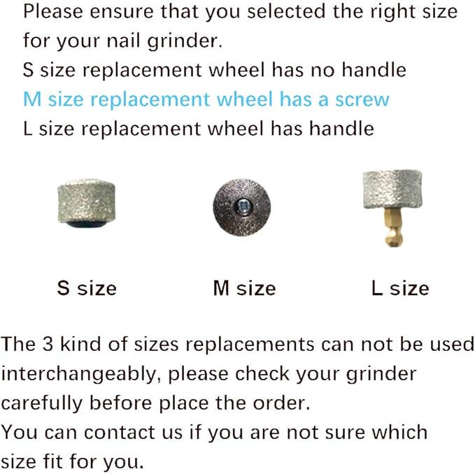 2 Pack Dog Nail Grinder Wheel Replacements, Painless & Safe Diamond Tip Filling Head Replacements Dog Nail Grinder for Casifor (M)
