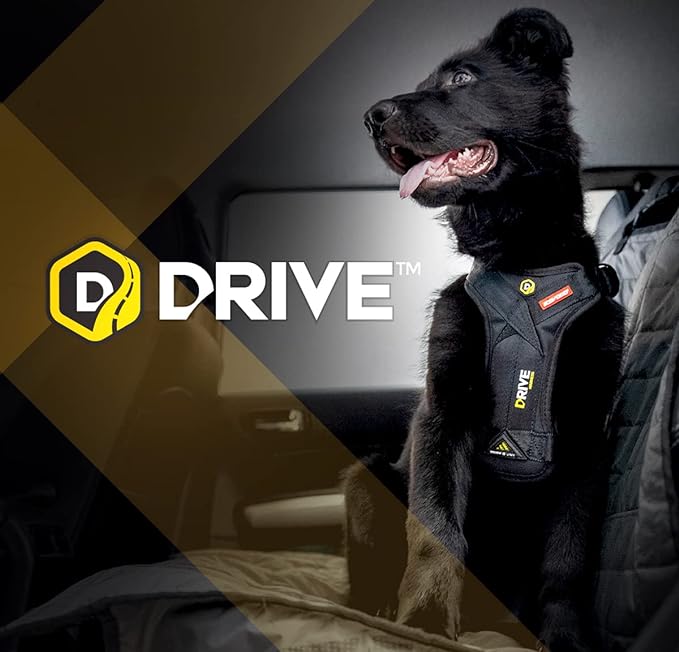 EzyDog Drive Safety Travel Dog Car Harness - Crash Tested US (FMVSS 213) - Premium Vehicle Restraint Vest for Protection and Comfort - Easy One Time Fit and Use with Car Seat Belt (Large)