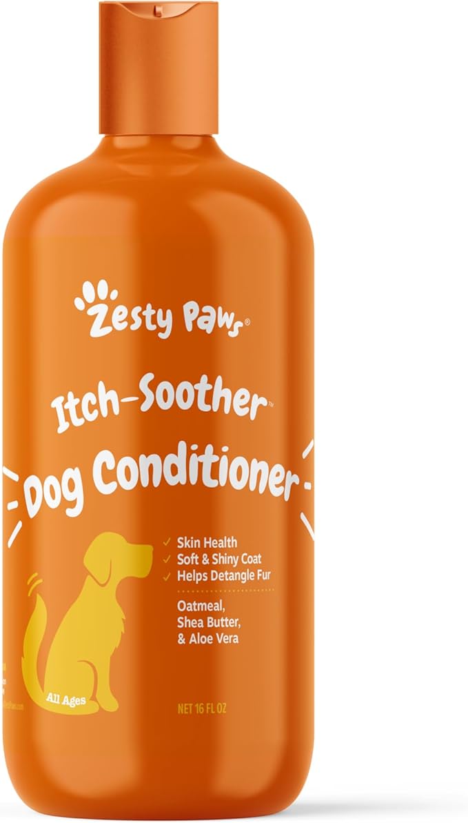 Dog Conditioner with Oatmeal, Aloe Vera & Shea Butter - Natural Grooming Pet Wash for Skin & Coat - Anti Itch Formula - Vanilla Bean Scent - 16 OZ