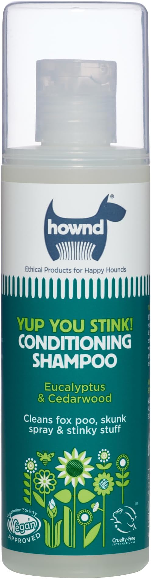 Hownd Yup You Stink Odor Deodorizing & Deep Clean 2-in-1 Dog Shampoo and Conditioner - Hypoallergenic, Vegan, pH-Balanced, Odor Control for Smelly, Itchy Dogs - Cedarwood and Eucalyptus