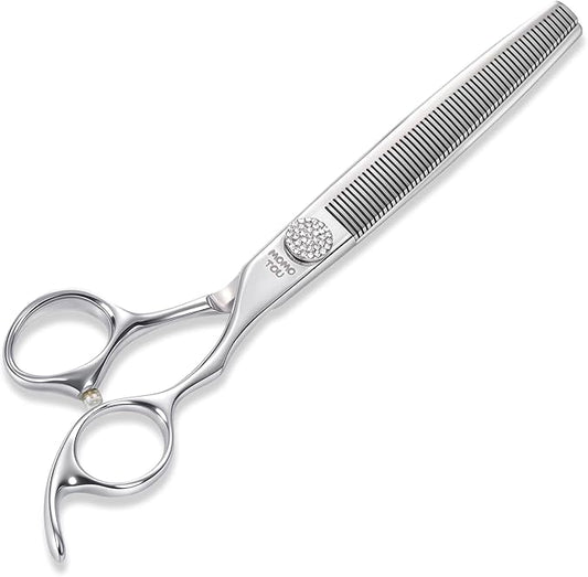 Professional Thinning Dog Grooming Scissors with Simulation Diamond 440C Stainless Steel Polished Pet Cat Thinner Blender Shears for Groomers and Home users 8''