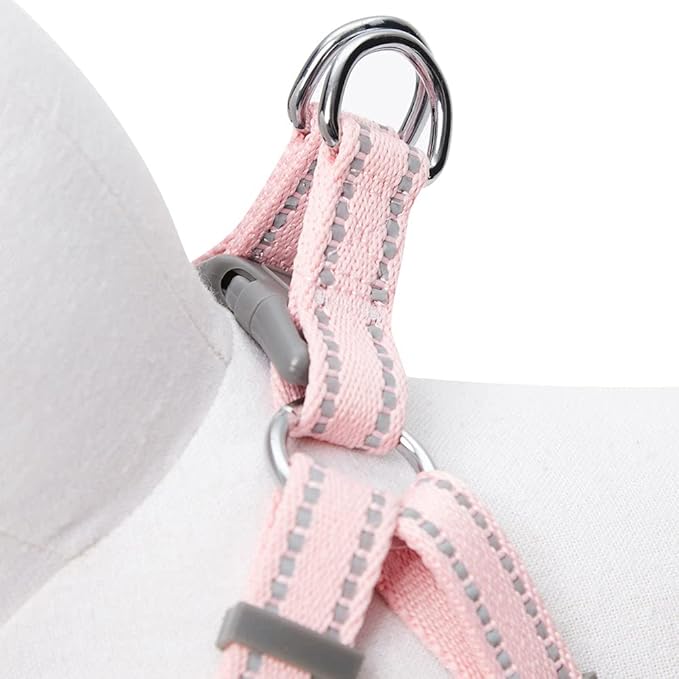 Blueberry Pet Essentials Pastel Color Reflective Dog Harness Vest, Chest Girth 17.5" - 21", Baby Pink, Small, Adjustable Harnesses for Dogs