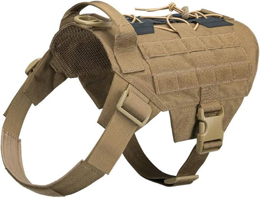 EXCELLENT ELITE SPANKER Dog Harness Tactical Military Dog Harness Adjustable No-Pull Dog Harness Training Hunting Dog Tactical Vest with Handle(COB-L)