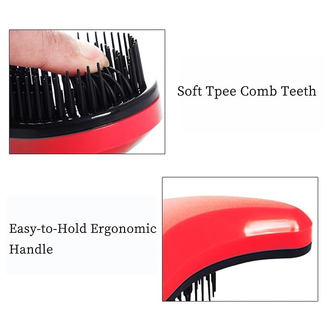 Small Dog Brush - Puppy Hair Brush- Grooming Tool for Teddy, Yorkies, Maltese, Shih Tzu, Chihuahua (Rose Red)