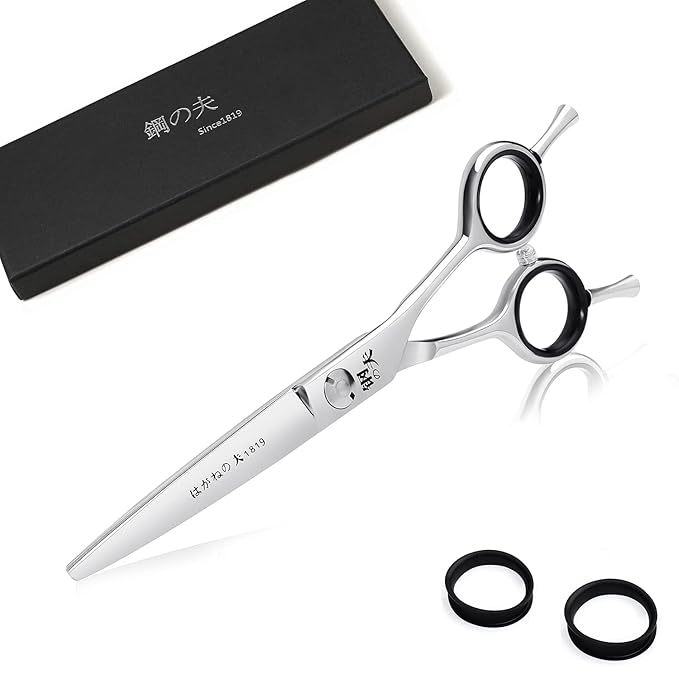 6 Inch Hair Cutting Scissors Straight Grooming Scissors for Small Dogs Cat & Hairstyle Sharp Haircut Scissors for Women Men Japanese Stainless Steel with Fine Adjustment Tension Screw