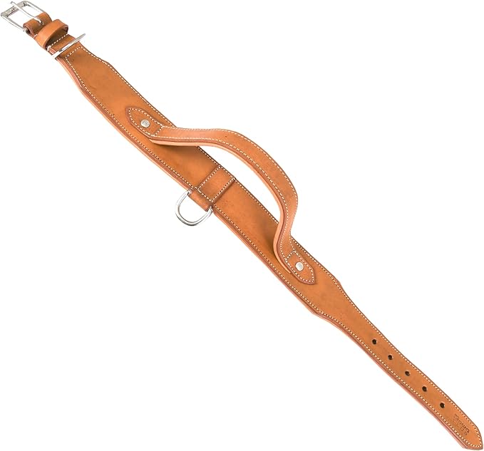 Leather Dog Collar with Handle, 2 Inch Wide Saddle Grade Brown Leather Dog Collar for Extra Large Dogs | Heavy Duty, Comfortable, Inner Soft Padded | (XL (Fit Neck Size 22"-26"), Light Brown)