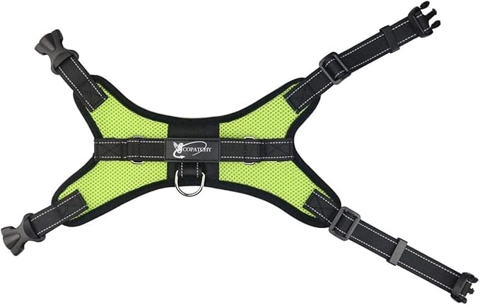No Pull Reflective Adjustable Dog Harness With Handle- Comfortable Soft All Weather Mesh, Easy On Puppy Harness For Small Medium and Large Dogs (Green) Medium