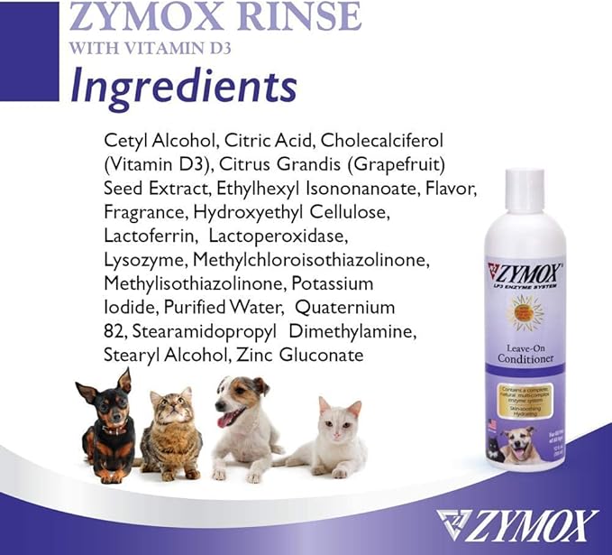 PET KING BRANDS ZYMOX Leave-in Conditioner with Vitamin D3 for Cats & Dogs, 12oz