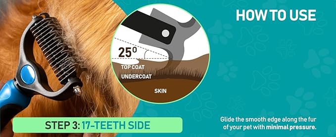 Pet Hair Remover Comb Double Sides Blades