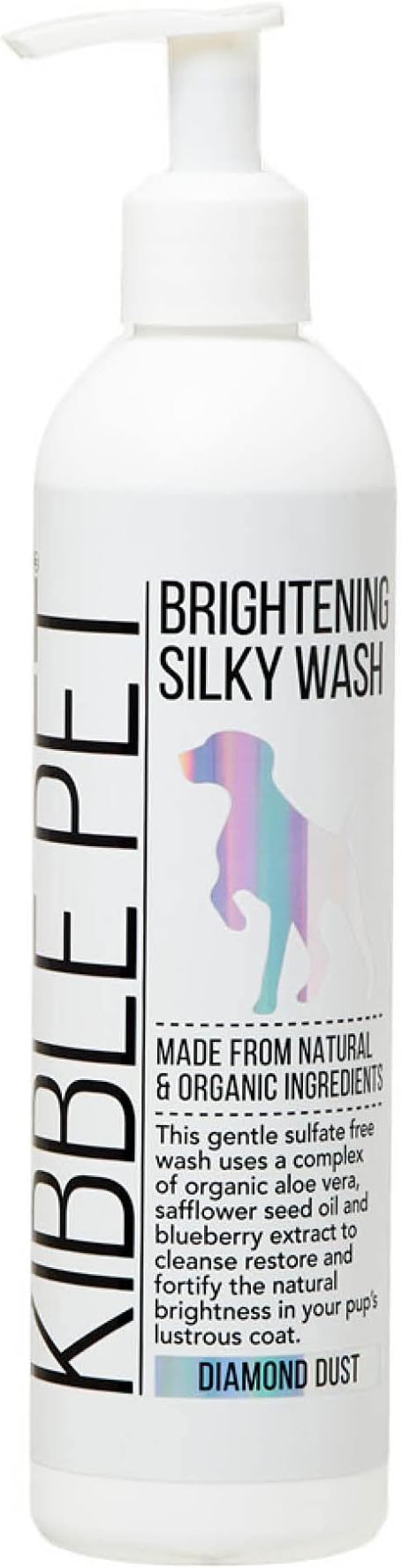 Kibble Pet Brightening Silky Wash Dog Shampoo, Natural & Organic Pet Hair Grooming Treatment, Cleanses & Restores Coat, Freshens Scent, Sulfate-Free, Made in The USA, 10 Oz