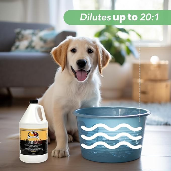 Best Shot UltraMAX Hypoallergenic Clarifying Shampoo, Versatile Pet Shampoo, Ideal Pet Grooming Supplies, Ready to Use, Sweet Pea Essence, 1.1 Gallon