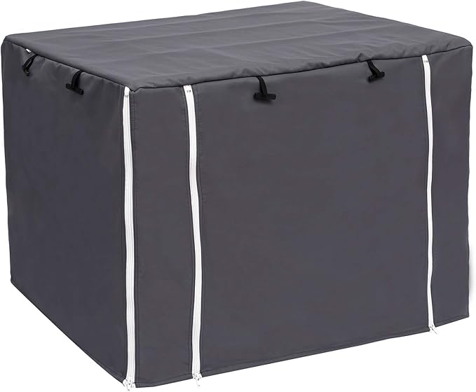 Dog Crate Cover for Wire Crates Kennel 2 Doors Heavy Duty Waterproof Windproof Soundproof Pet Cage Cover Home Decoration - Cover only - Dark Grey - Fits 24 Inch Crates