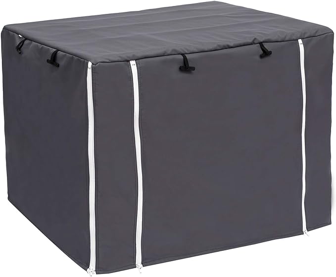 Dog Crate Cover for Wire Crates Kennel 2 Doors Heavy Duty Waterproof Windproof Soundproof Pet Cage Cover Home Decoration - Cover only - Dark Grey - Fits 42 Inch Crates