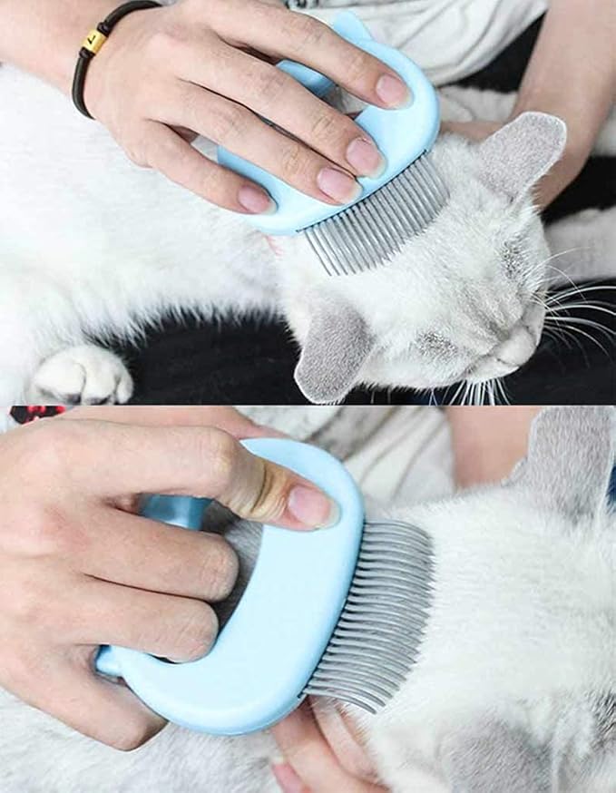 2 Pcs Cat Combs, Soft Fine Teeth Cat Hair Comb Pet Massage Comb, Short Long Hair Removal Massage Cat Shell Comb, Dog Cat Deshedding Brush Grooming Comb for Shedding Matted Fur, Knots & Tangles (green)