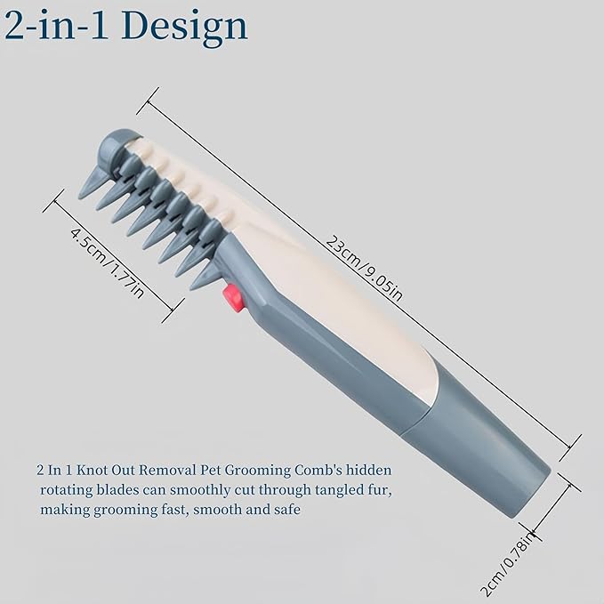 Lifweb Mataway E-Comb, 2 In 1 Knot Out Removal Pet Grooming Comb,Glosrity Mataway,For Dogs Puppies Cats (2pcs)