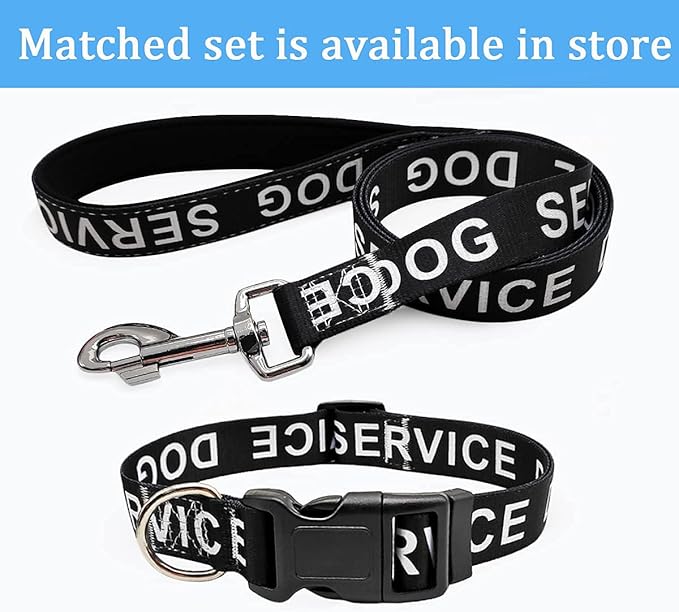 MayPaw Service Dog Collar, 1” and 1.5” Wide Dog Collar Strong Nylon Medium Large Extra-Large Dog Collar (Neck Fit 14-22",1" Wide, Black)