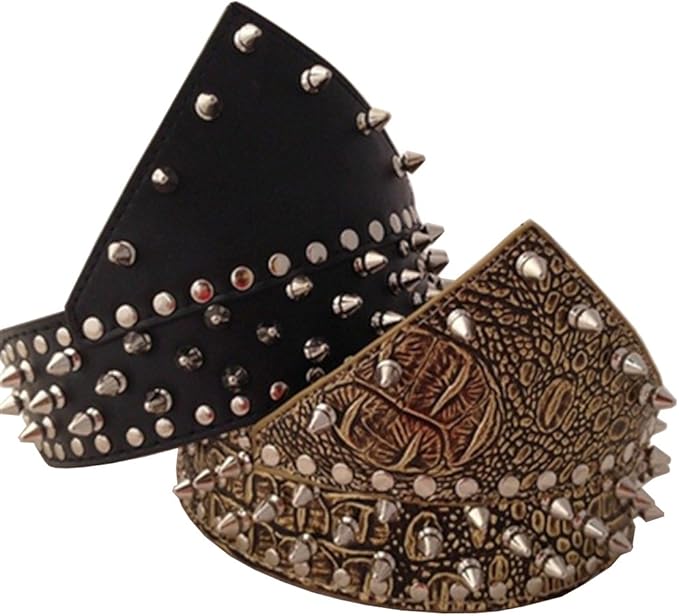 Dogs Kingdom 20"-26" Length Triangle Collar Design Spiked Silver Rivets Studded Leather Dog Collar Heavy Duty for Medium Large Breeds Pitbull Mastiff Boxer Bully Red M