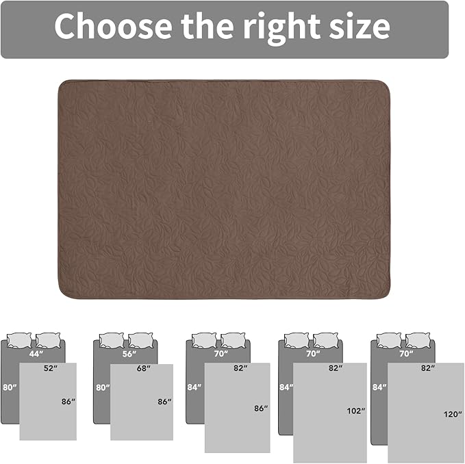 Easy-Going Waterproof Dog Bed Cover Reversible Leak Proof Pet Blanket Replacement Mat for Furniture Washable Couch Cover Sofa Cover for Dogs Cat(52x86 Inch, Brown/Beige)