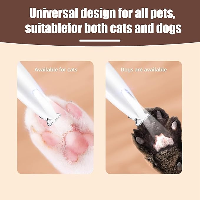 Dog Paw Trimmer,2025 Upgrades Dog Paw Trimmer with LED Light,18 mm Widen Blade, 35 dB Low Noise,Rechargeable Pet Electric Hair Clipper for Dogs and Cats(1pc)
