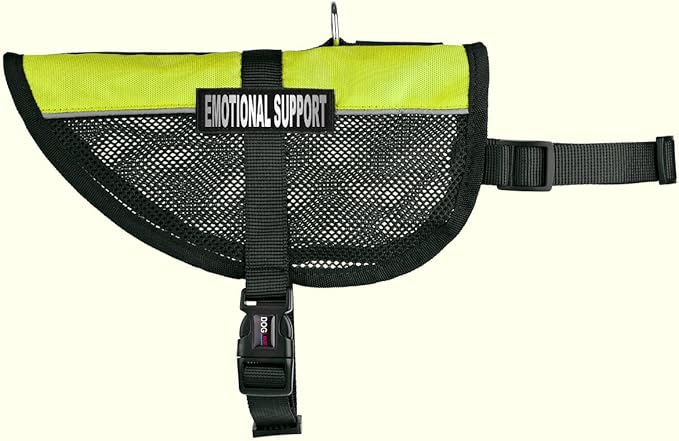 Dogline MaxAire Multi-Purpose Mesh Vest for Dogs and 2 Removable Emotional Support Patches, 30 to 38", Green